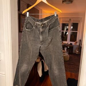 90s men’s LL Bean denim Black pants